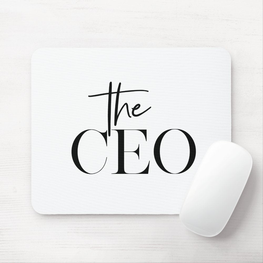 Modern Minimal The CEO Black Mouse Pad