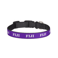 Phi Gamma Delta Whie and Purple Letters Pet Collar