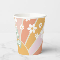 Four Every Groovy Retro Sunshine Daisy Birthday Paper Cups
