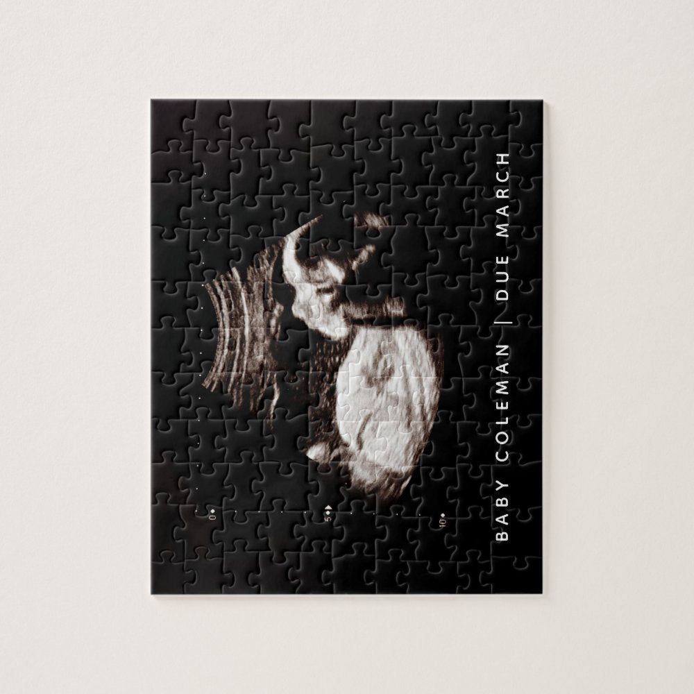 Pregnancy Announcement Sonogram Coming Soon Jigsaw Puzzle