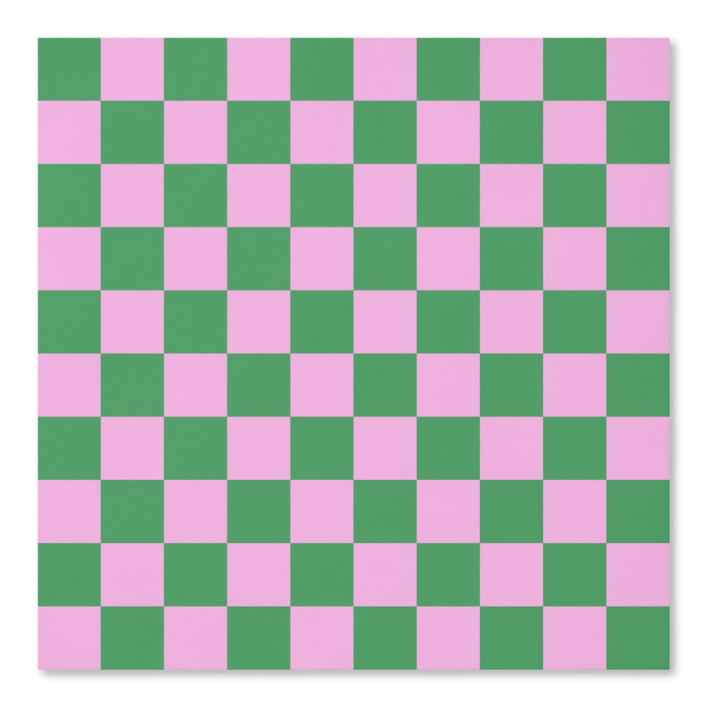 Preppy Retro Pink and Green Geometric Checkerboard Wallpaper