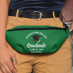 Green Graduate Customizable 2025 Graduation Fanny Pack