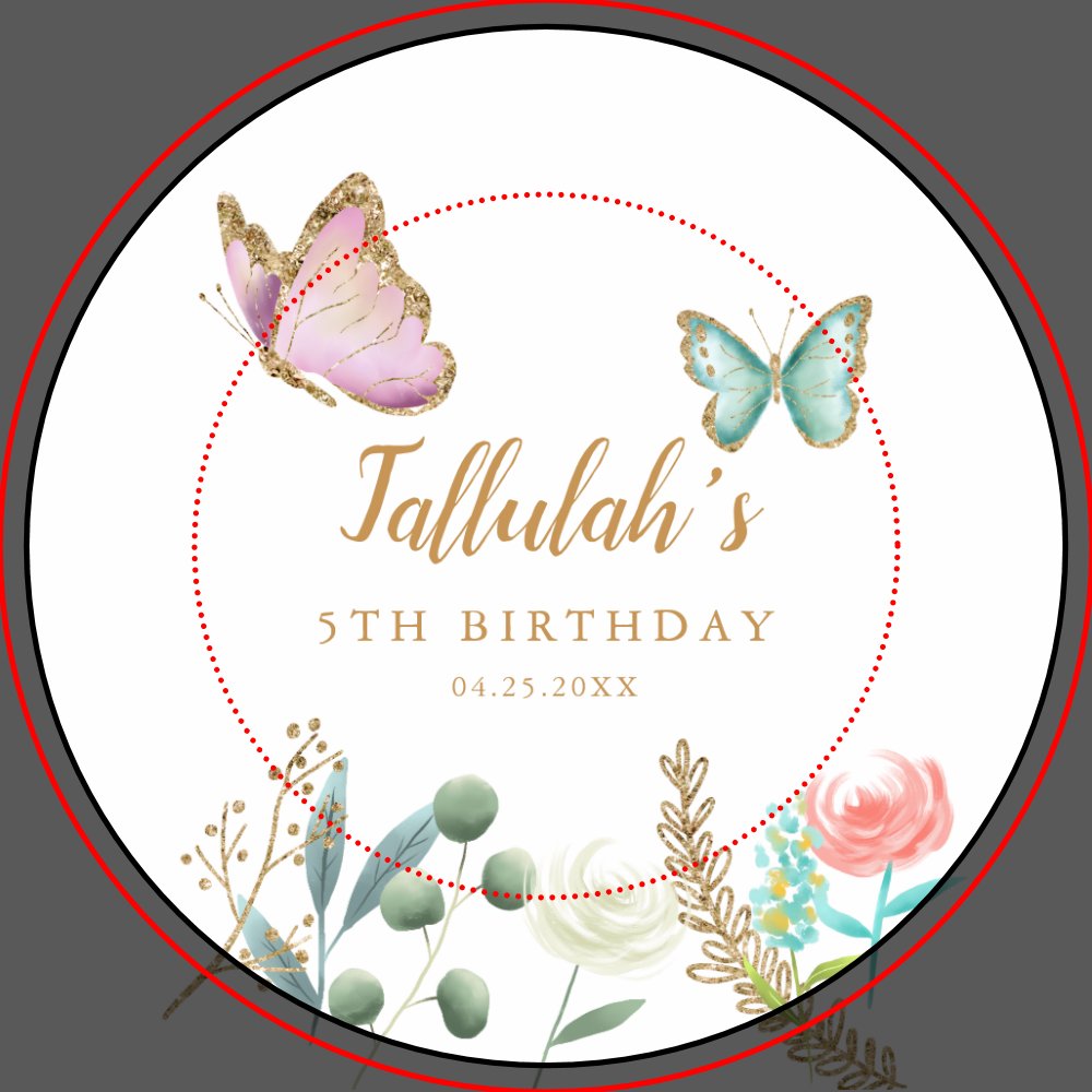 Whimsical Gold Butterfly Garden Birthday Party Paper Plates
