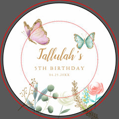 Whimsical Gold Butterfly Garden Birthday Party Paper Plates
