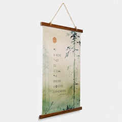 Motivational Zen Quote Asian Art Wood  Hanging Tapestry