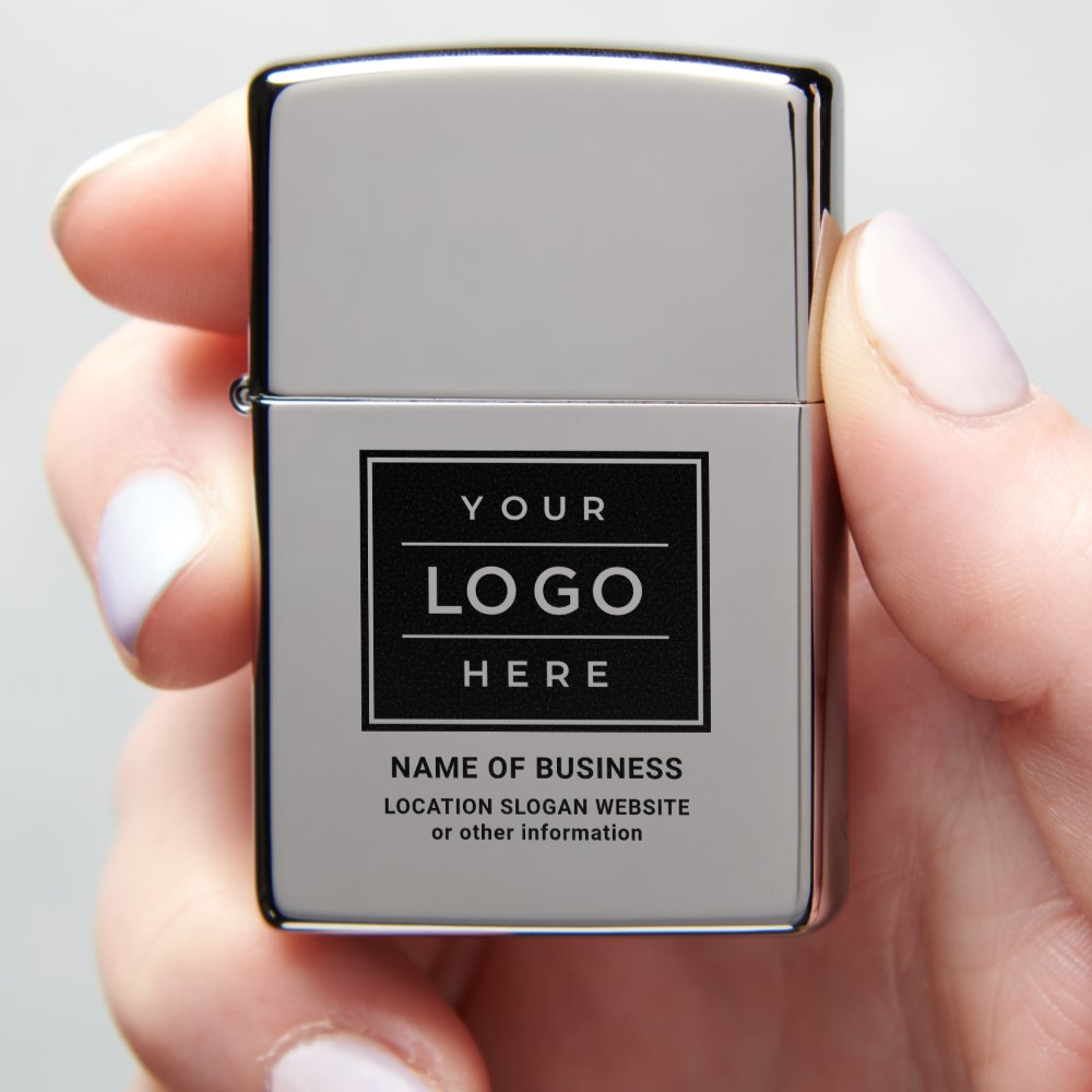Branded Chrome Business Logo Promo Zippo Lighter