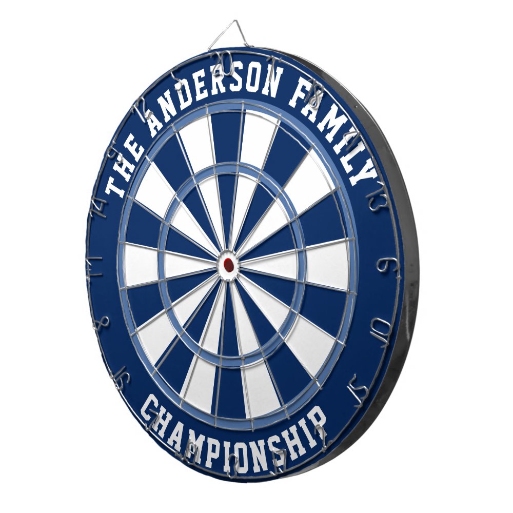 Custom Family Name Personalized Blue Dartboard
