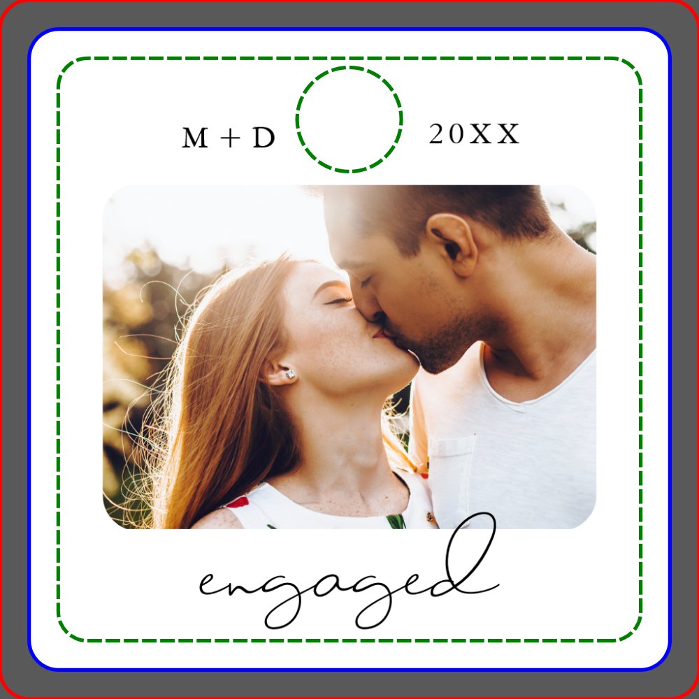 Modern Script Elegant Engagement Photo Keepsake Ceramic Ornament