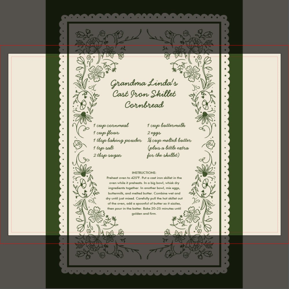 Custom Family Recipe Kitchen Towel Keepsake