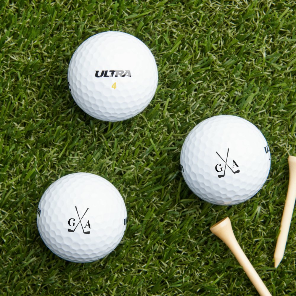 Golf modern typography initials monogram elegant  balls