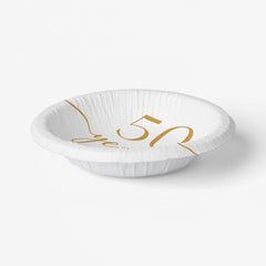 Elegant Champagne 50th Wedding Anniversary Paper Bowls