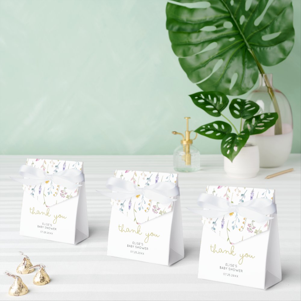 Wildflower Baby Shower Thank You  Favor Boxes