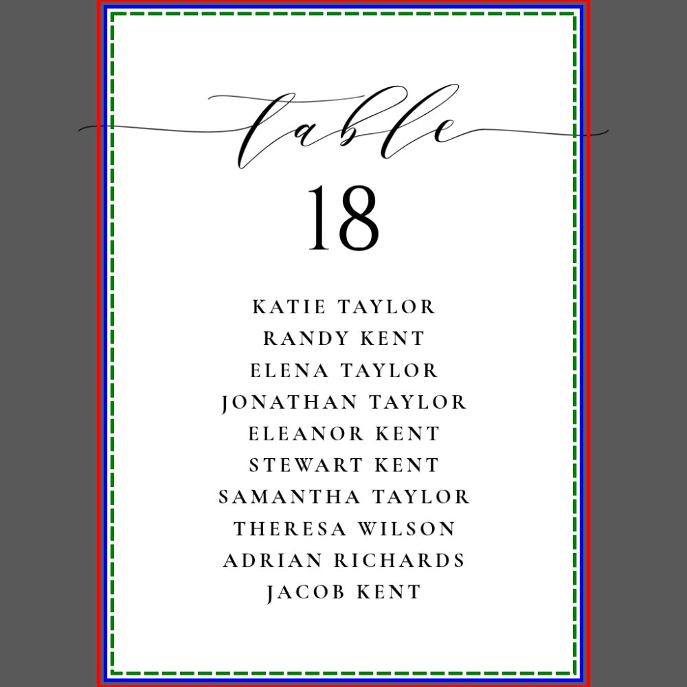 Black Minimalist Script Wedding Table Seating Invitation