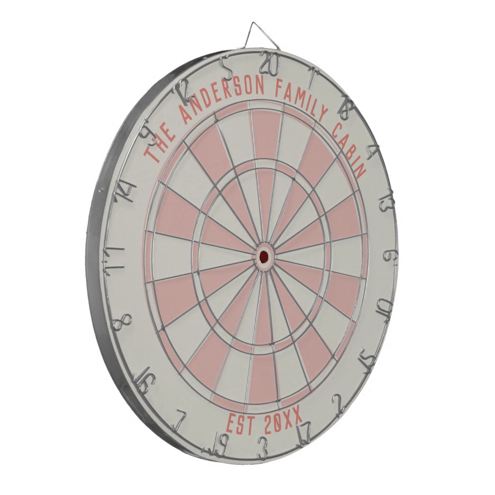 Personalized Family Name Custom Pink Game Room  Dart Board