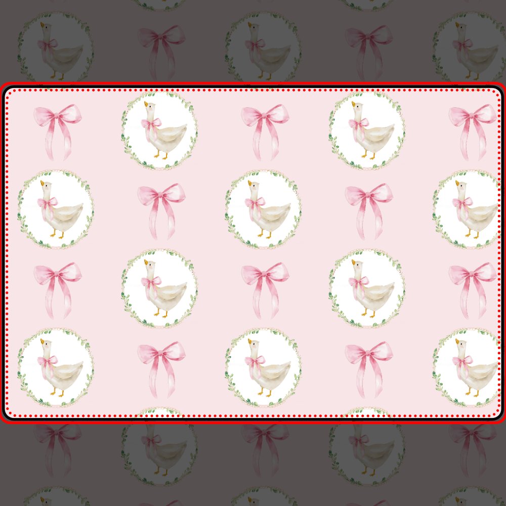 Goose Blush pink Bow Pastel Girl Birthday  Placemat