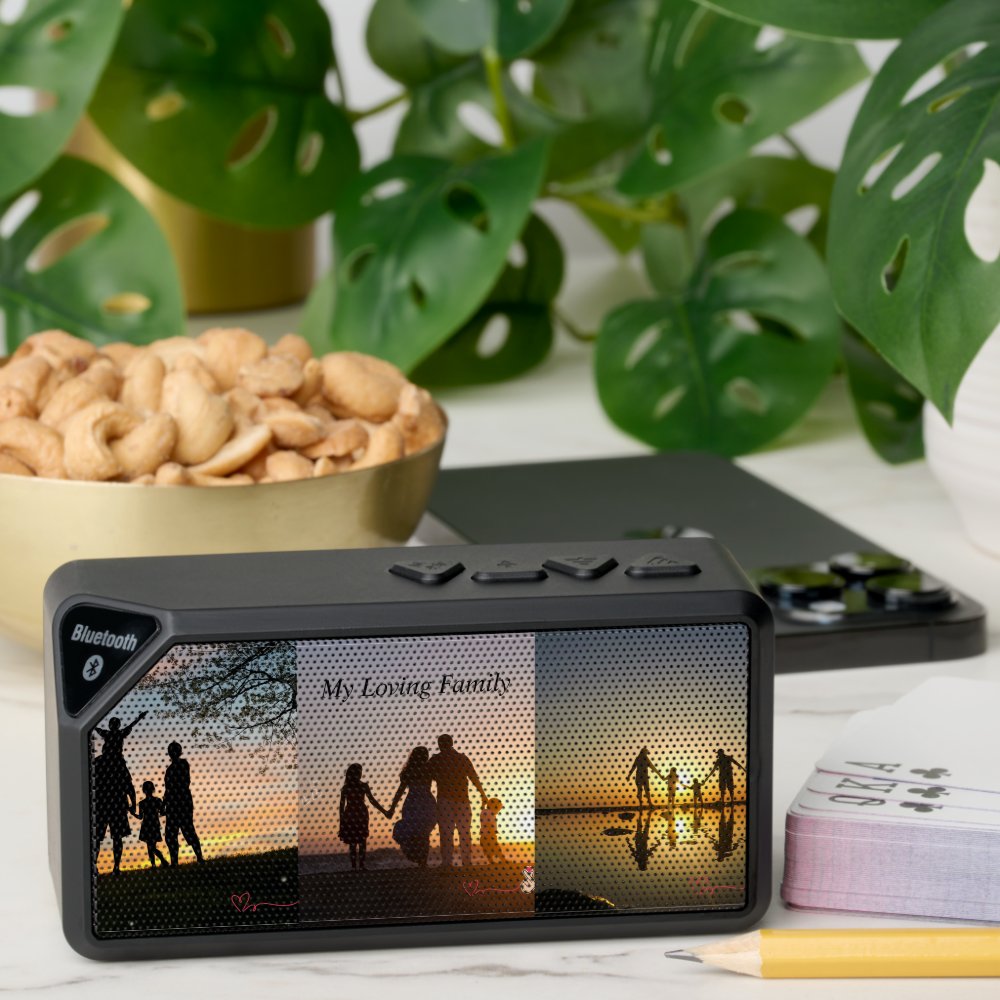 Multi Photo Collage Modern Personalized  Bluetooth Speaker