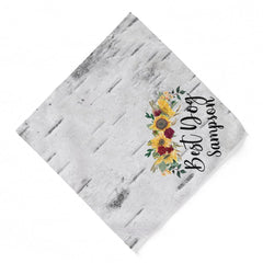 Best Dog Wedding Pet  Personalized Sunflower Wood Bandana