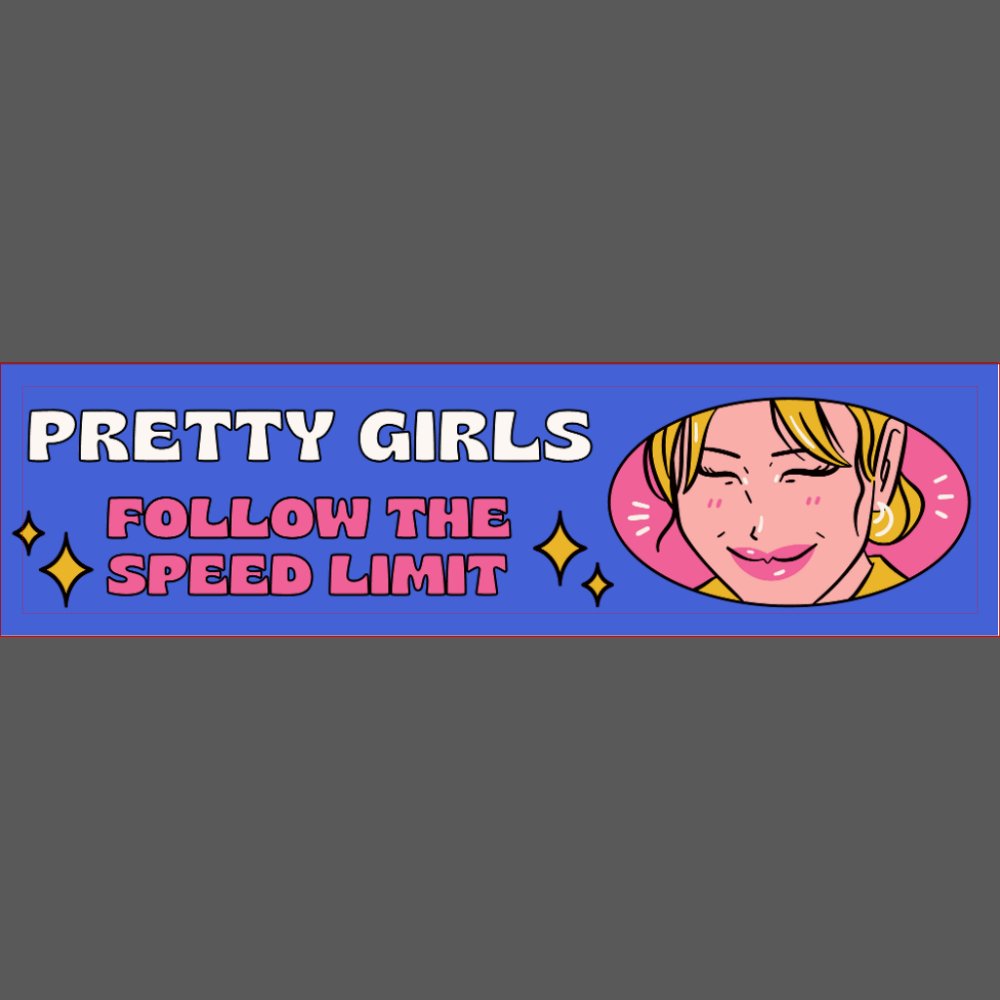Pretty Girls Follow the Speed Limit Bumper Sticker