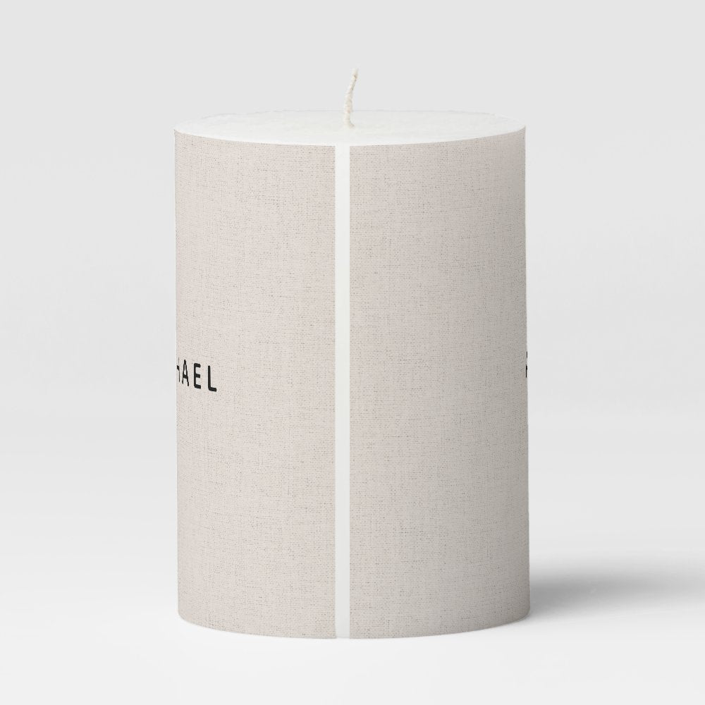 Botanical Ampersand Newlywed Names Est. Date Pillar Candle