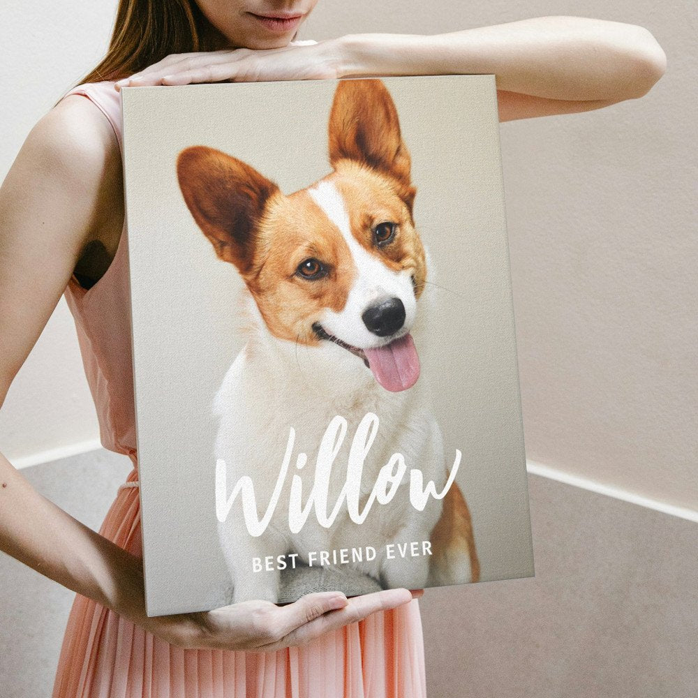 Beloved Caption Personalized Photo Wrapped Canvas Print