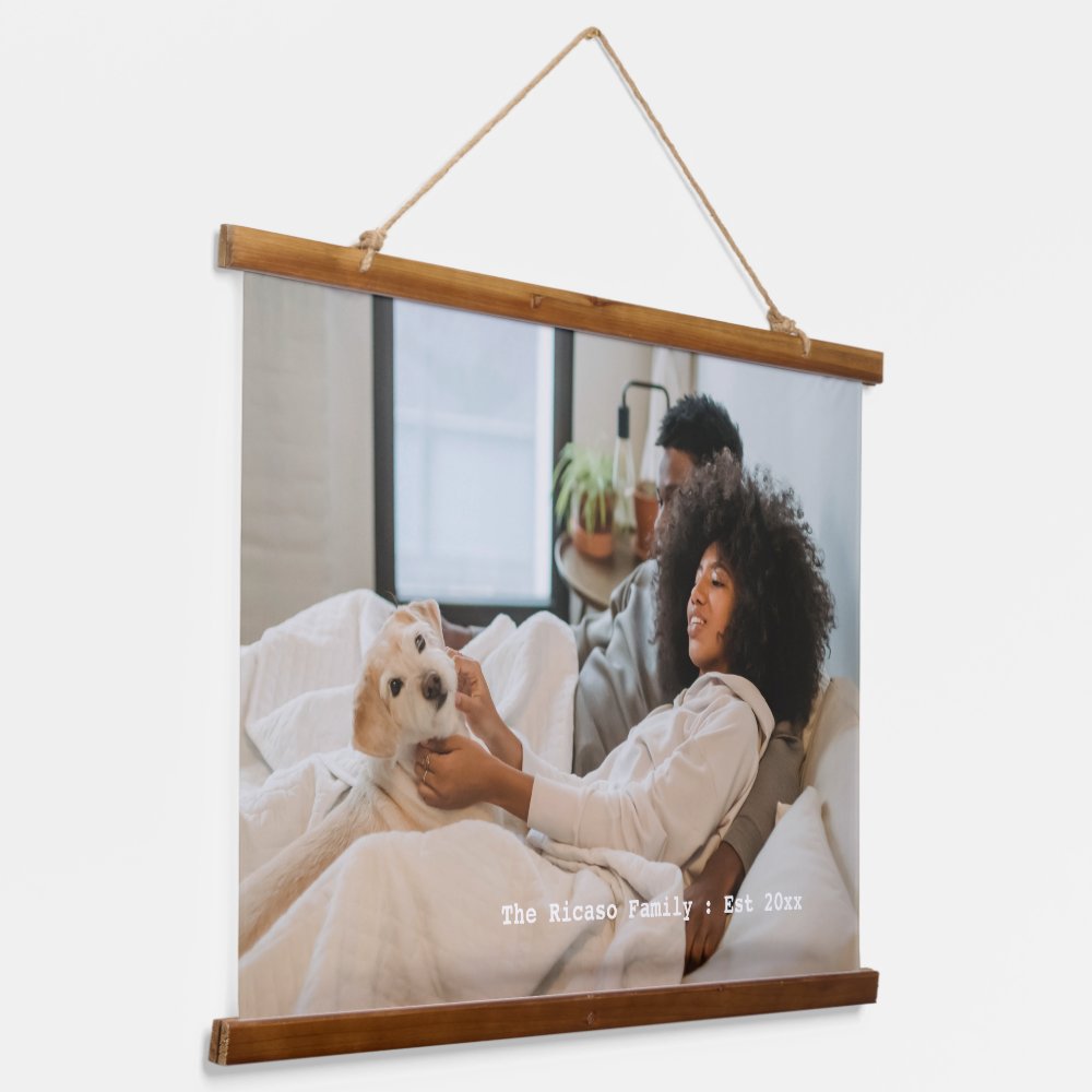 Personalized Photo and Text Hanging Tapestry
