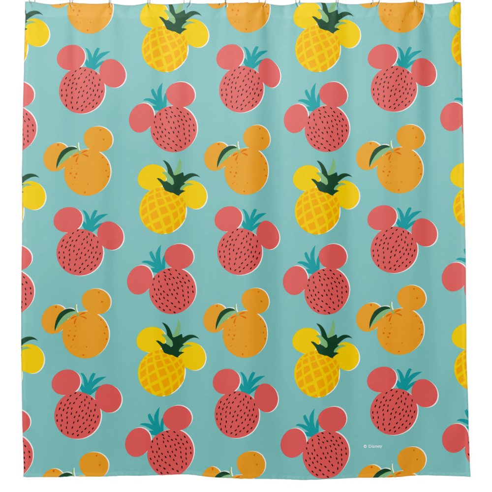 Mickey Mouse Fruit Icon Pattern Shower Curtain