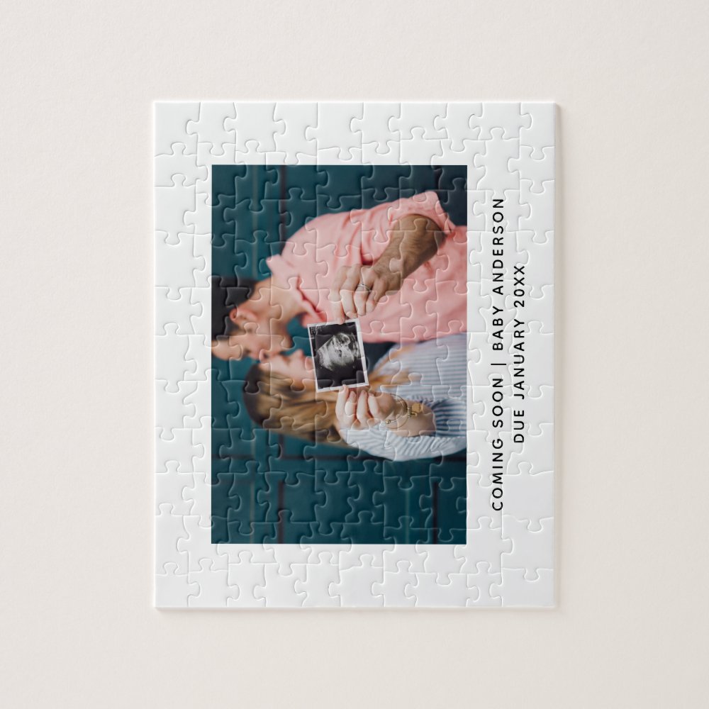 Unique Pregnancy Announcement Coming Soon Photo Jigsaw Puzzle