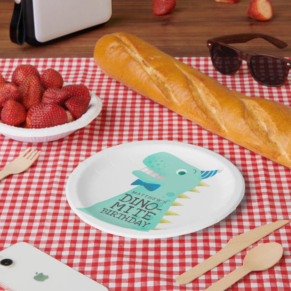 DINO-MITE Dinosaur Boys Birthday Party Paper Plates