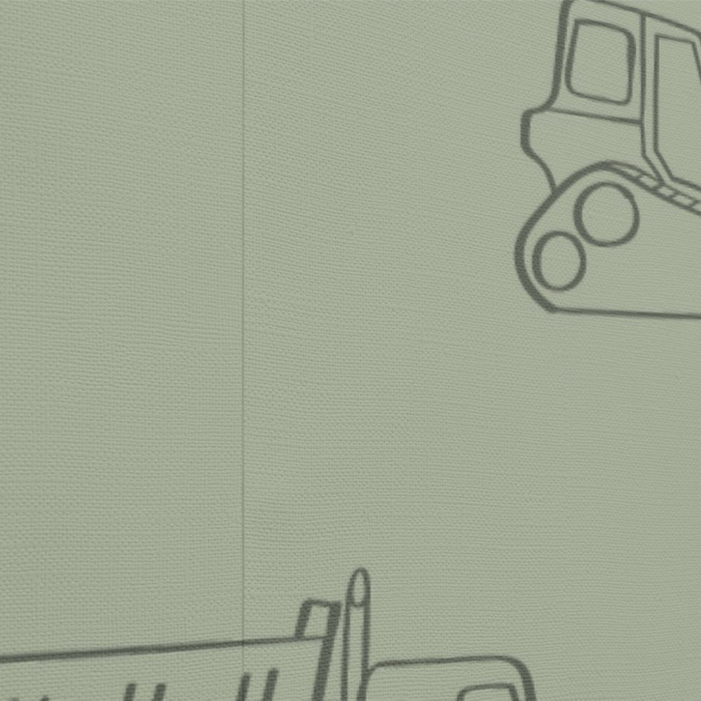 Construction Vehicles Builder Boy Truck Sage Green Wallpaper
