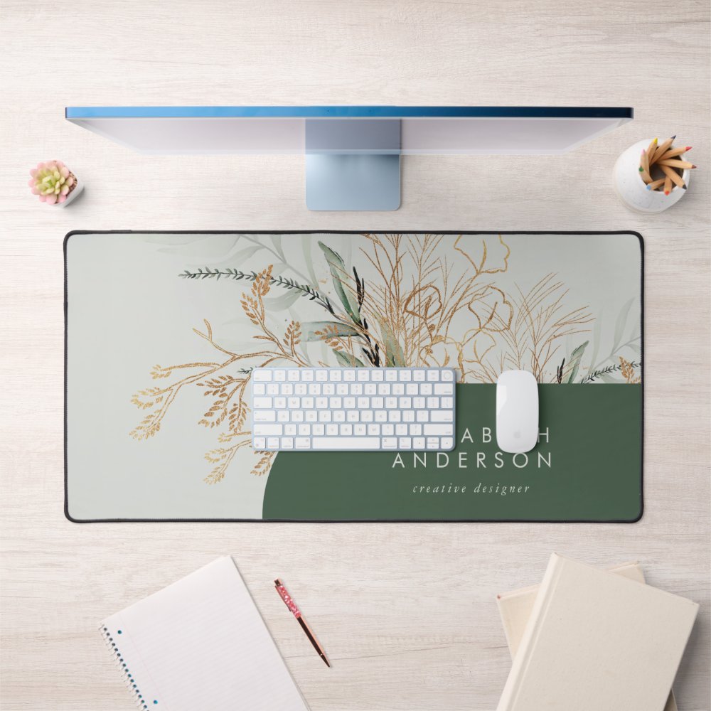 Eucalyptus Elegant Green Large Mouse Desk Mat