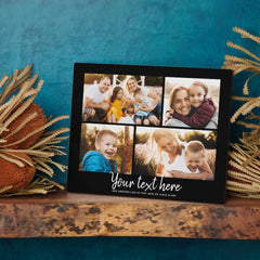 Custom Text Photo Collage Modern Family Keepsake Plaque