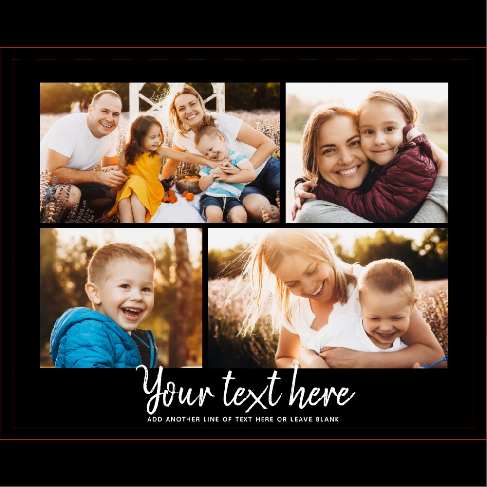 Custom Text Photo Collage Modern Family Keepsake Plaque