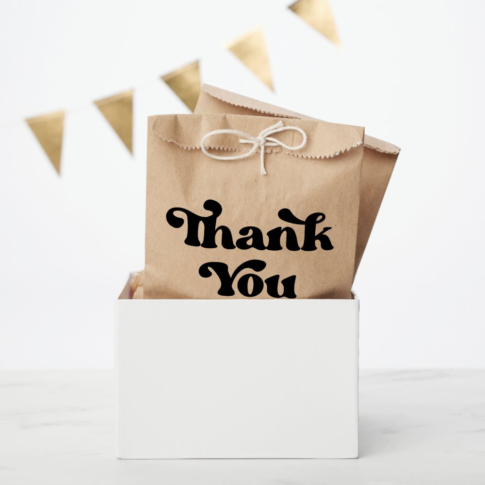 Stylish retro black & white wedding favor bag