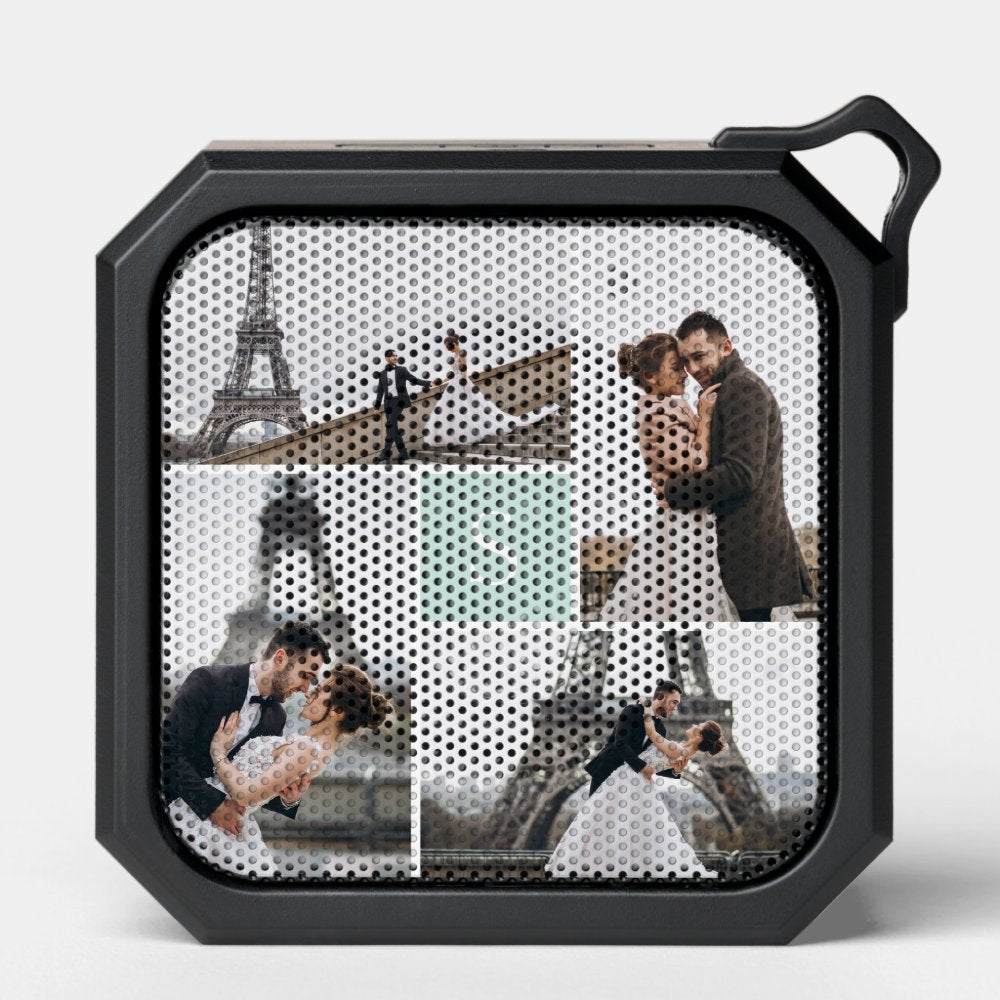 Create Your Own Monogrammed 5-Photo Collage Bluetooth Speaker