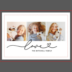 Love Heart Script Family Photo Collage Canvas Print