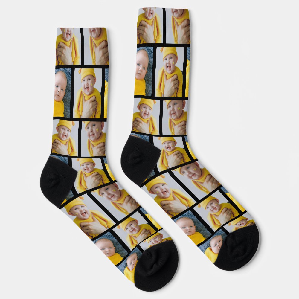 4 Photo Collage Template Make Your Own Fun Socks