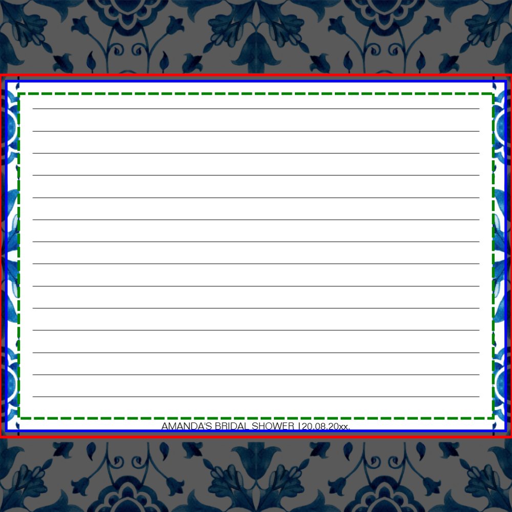Mediterranean Blue Tiles Italy Recipe Cards