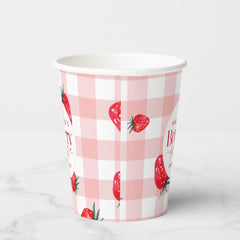 Berry First Birthday Strawberry Girl Paper Cups