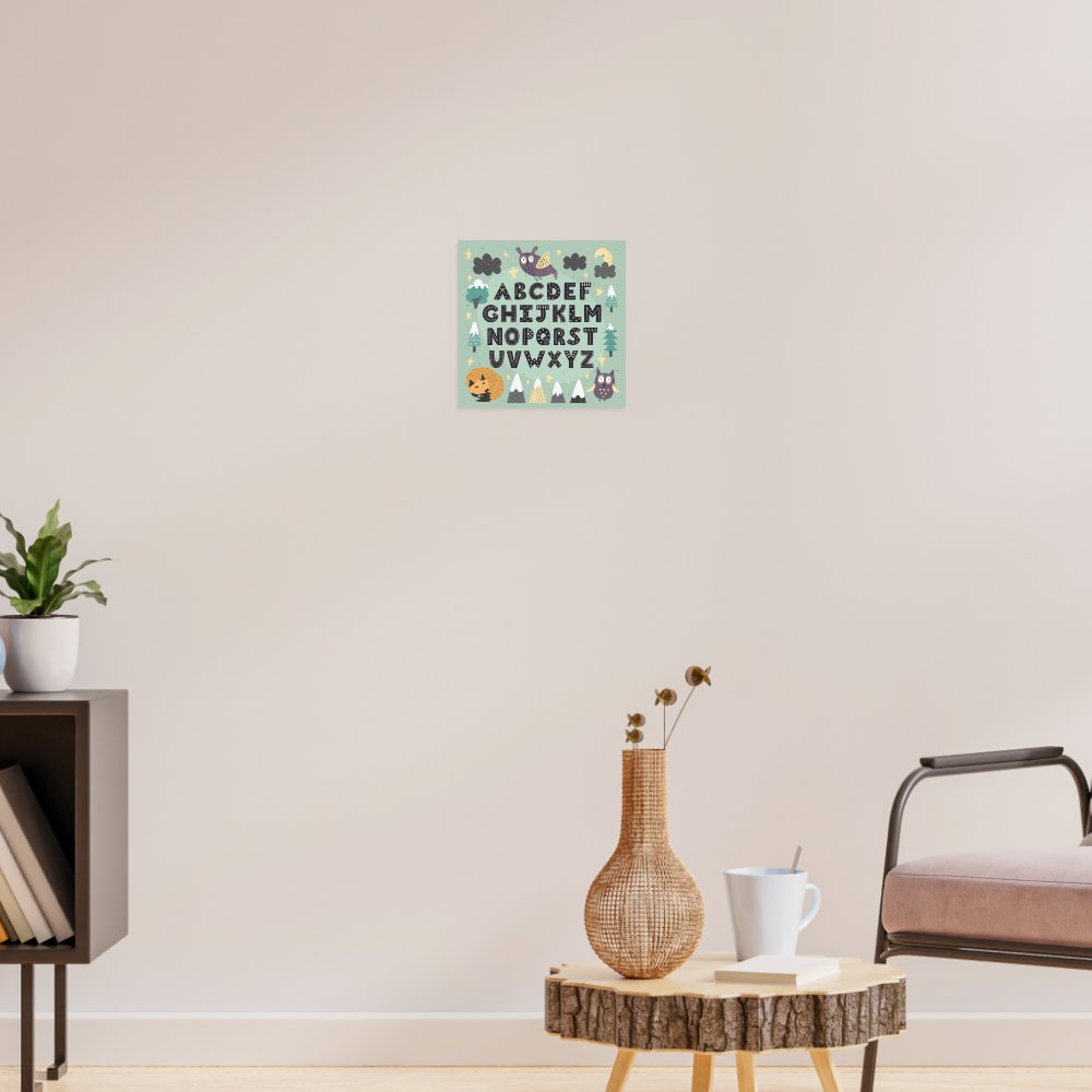 Cute Whimsical Woodland Animals ABC Alphabet Poster