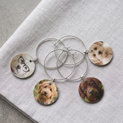 Personalized Photo Collage 4 Photos Wine Charm