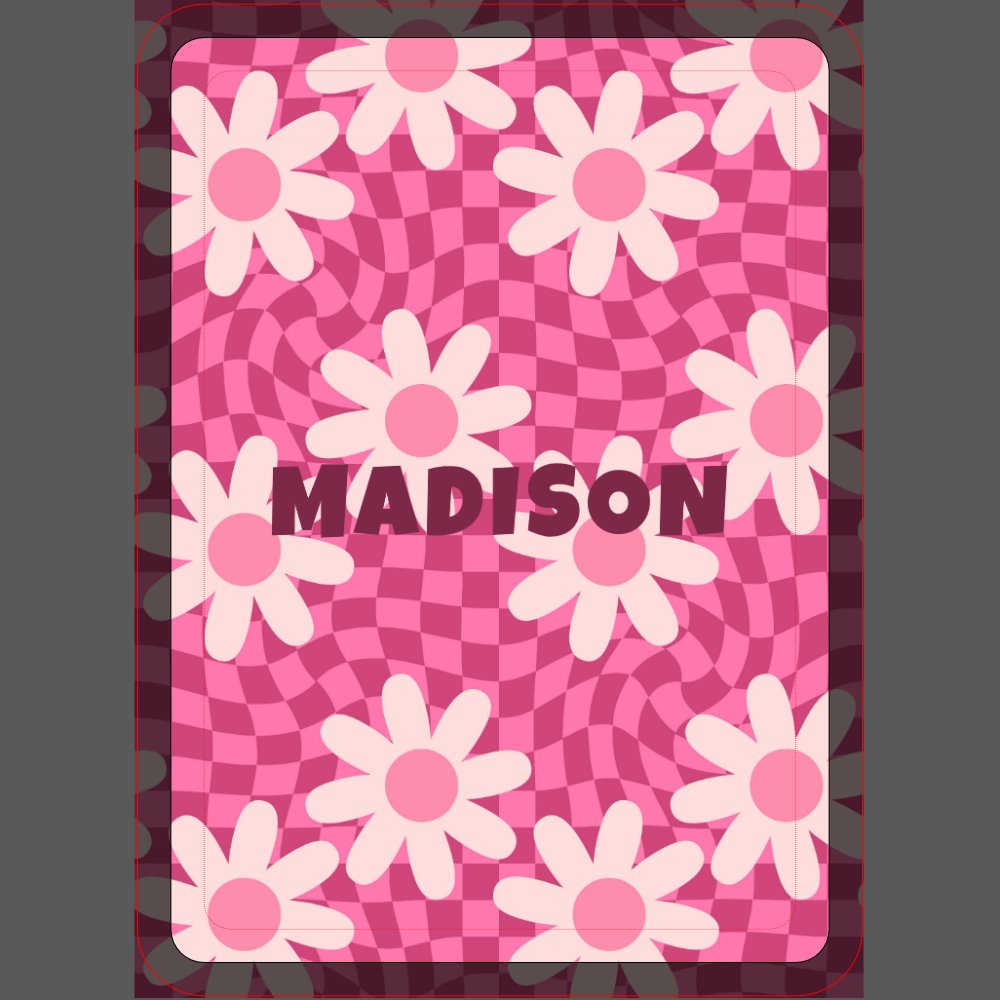 Hippie Groovy Pink Daisy Personalized Name Gift Poker Cards