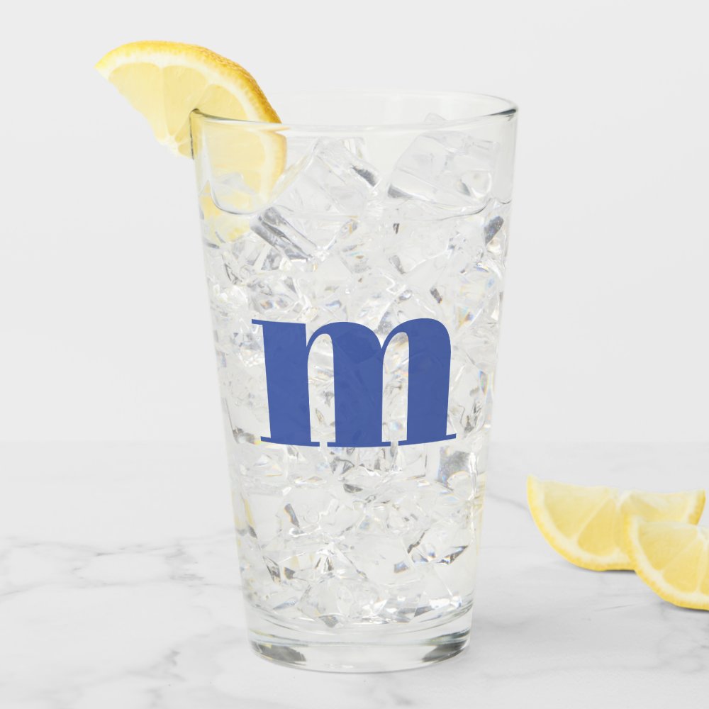 Modern Monogram Initial Beer Glass
