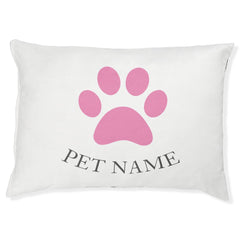Simple Pink Pet Paw with Name Bed