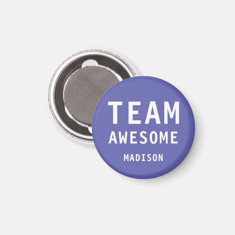 Funny Team Awesome Purple Personalized Name Magnet