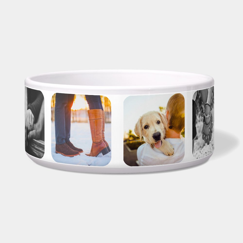 9 Photos in Round Edge Frame Pet Bowl