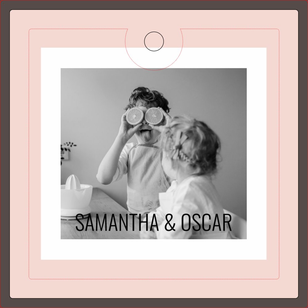 Modern  Family Photo Pastel Pink Simple Gift Keychain
