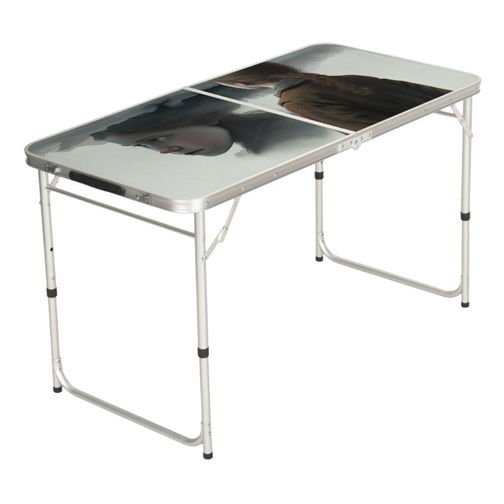 Girl with clouds beer pong table