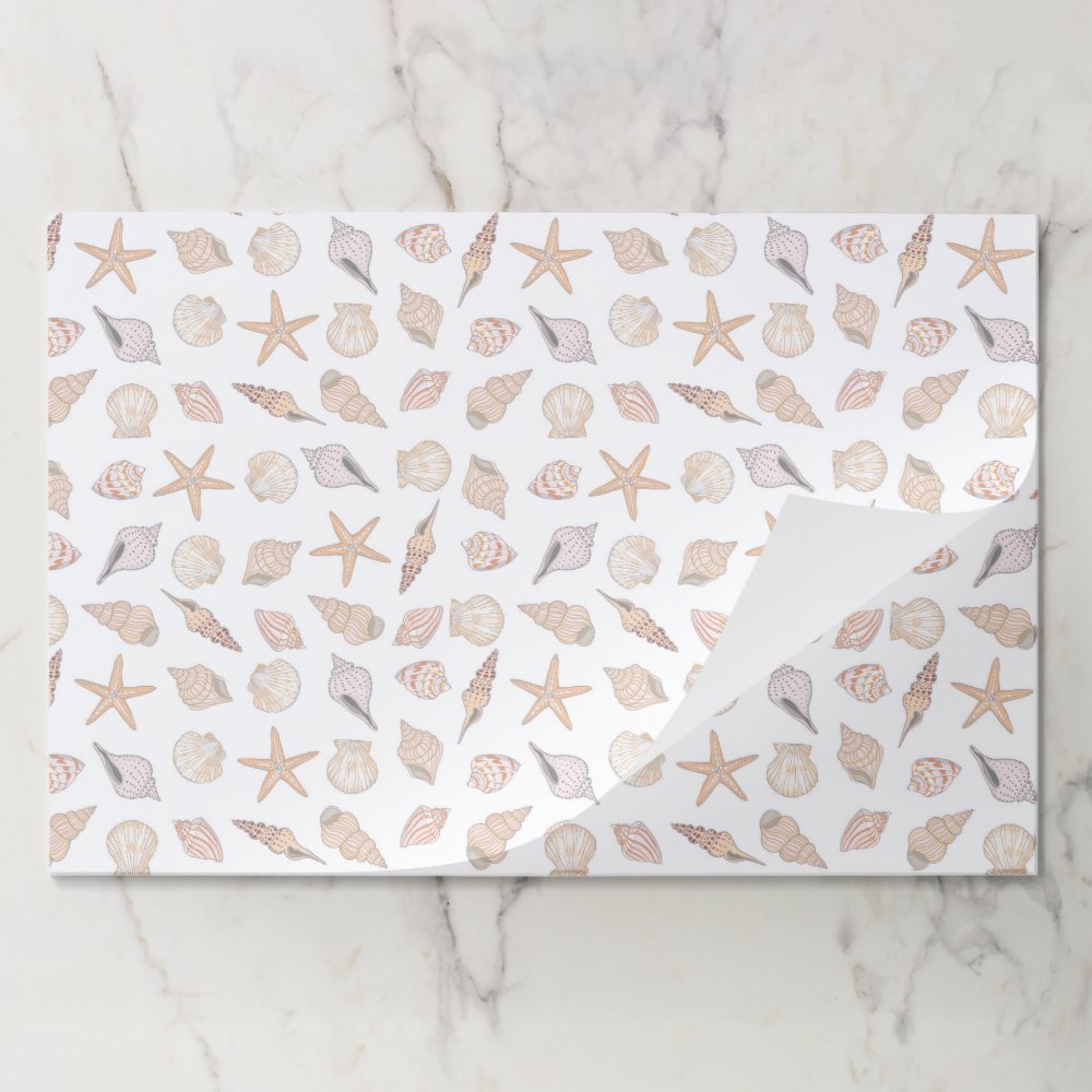 Seashells Paper Placemats, Beach Coastal Party Pad