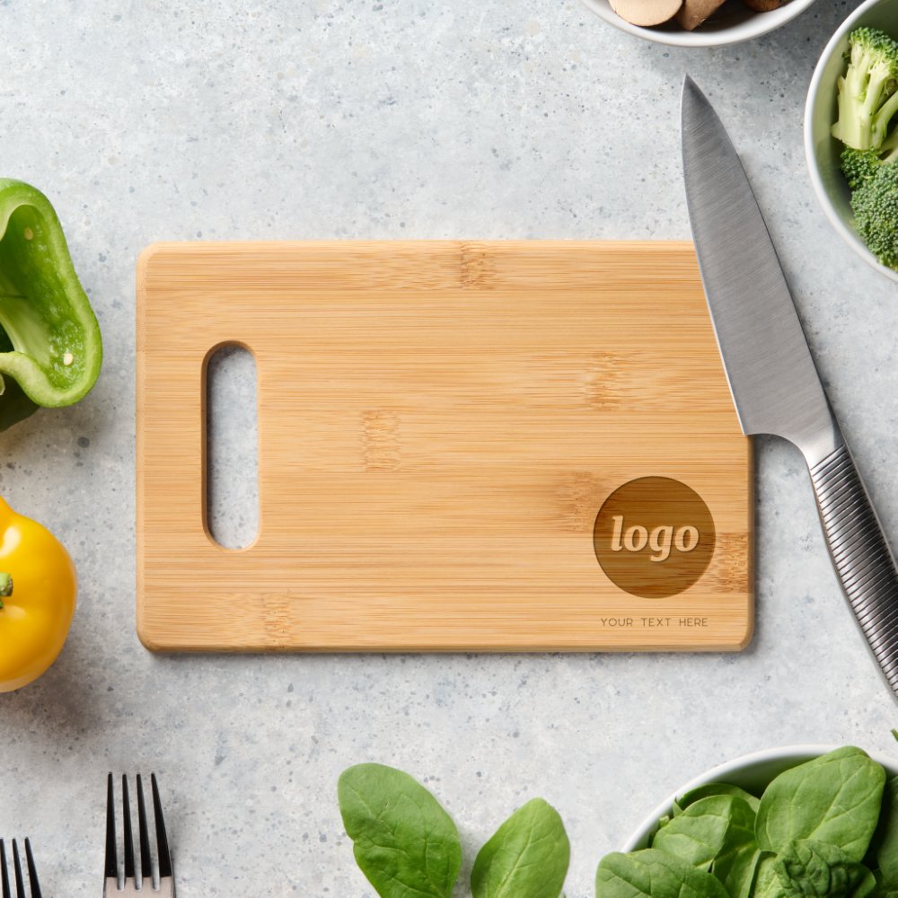 Simple Logo and Text Business Promotional Engraved Cutting Board