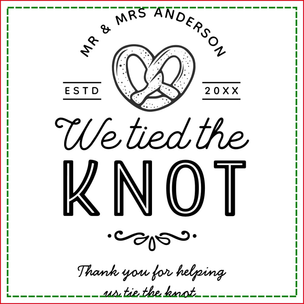 Pretzel We Tied The Knot Wedding Favor Bag